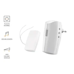 Intercoms & Deurbellen|Elektronische Beveiliging > KlikAanKlikUit Plug-in draadloze deurbelset met zender ACDB-8000BC