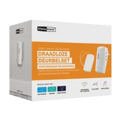 Intercoms & Deurbellen|Elektronische Beveiliging > KlikAanKlikUit Plug-in draadloze deurbelset met zender ACDB-8000BC