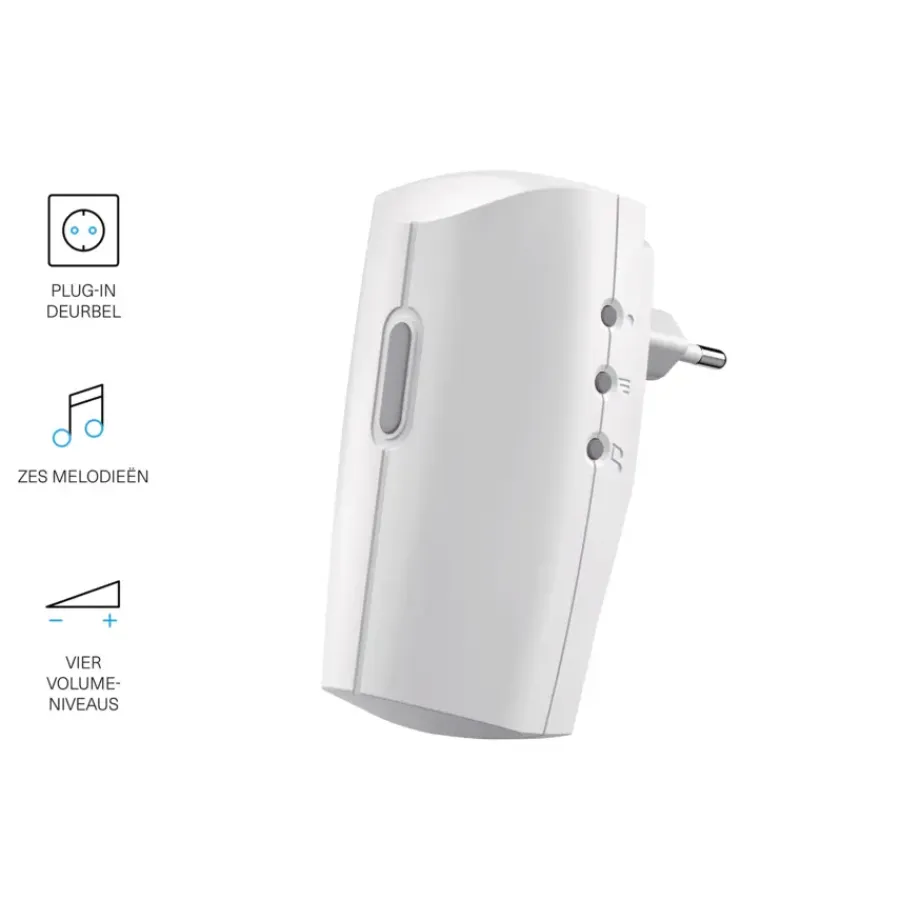 Intercoms & Deurbellen|Elektronische Beveiliging > KlikAanKlikUit Plug-in draadloze deurbel ACDB-8000C