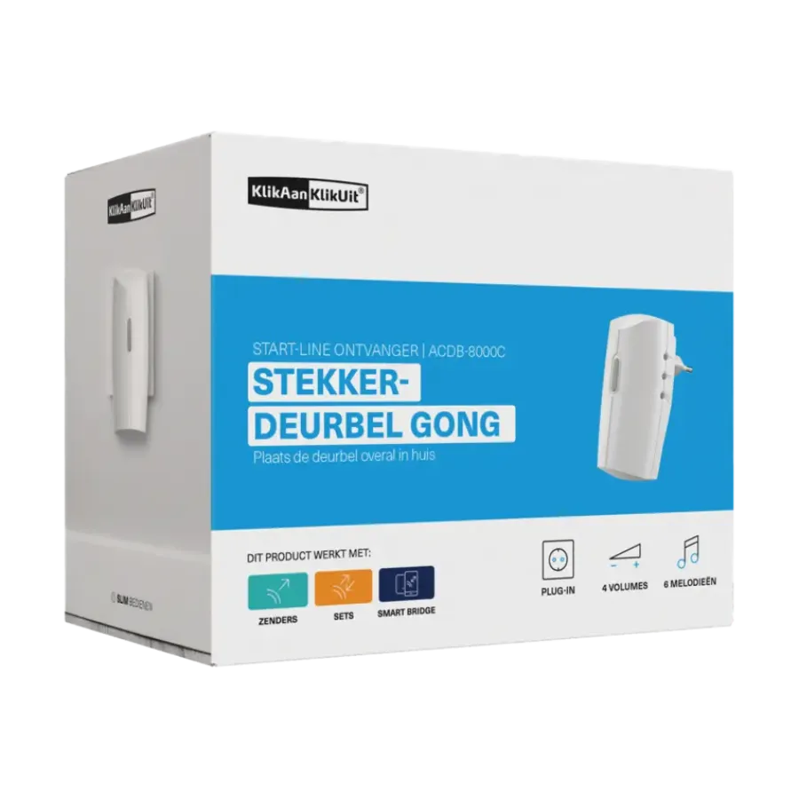 Intercoms & Deurbellen|Elektronische Beveiliging > KlikAanKlikUit Plug-in draadloze deurbel ACDB-8000C
