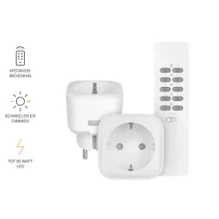 Draadloze Schakelaars|Schakelaars > KlikAanKlikUit Stopcontactdimmer 2 stuks met Afstandsbediening ACC-250R
