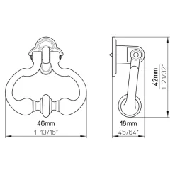 Knop Bea messing antiek 42mm
