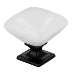Knop Irene wit/zwart mat 34mm