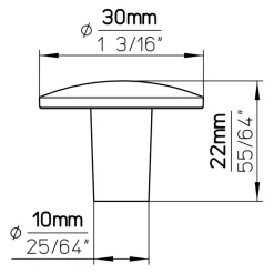 Knop Jelte zwart 30 mm