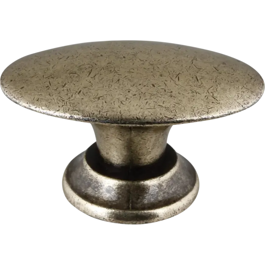 Knop Ovaal messing antiek 33mm