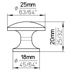 Knop Sophia zwart 25mm