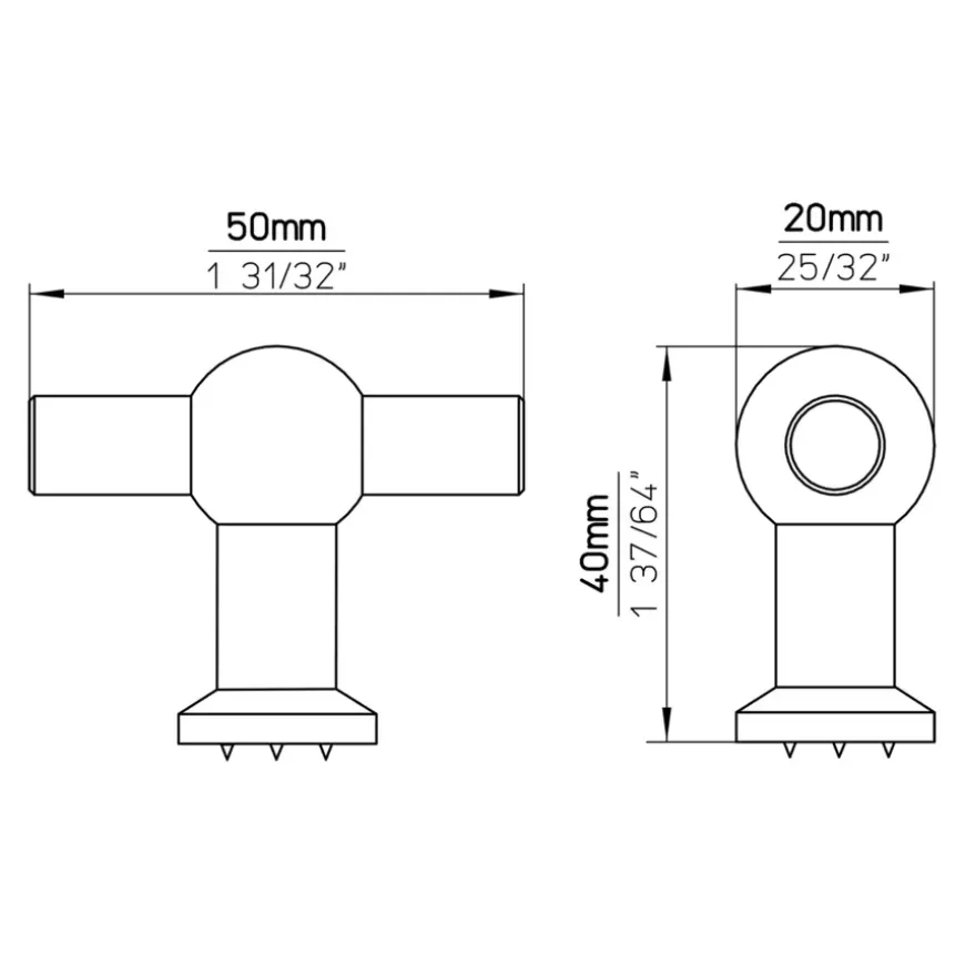 Knop Thea tin look 50mm