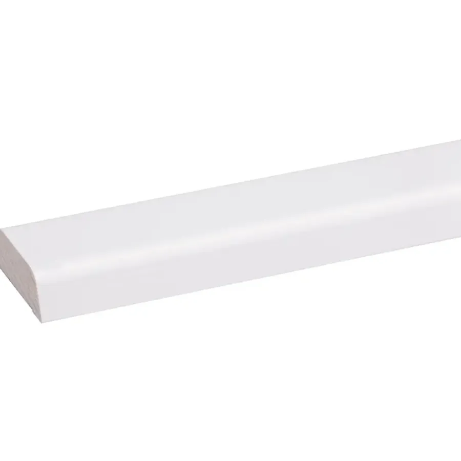Houtenprofielen > Geen Koplat schuin grenen wit gelakt 12x34mm 270cm