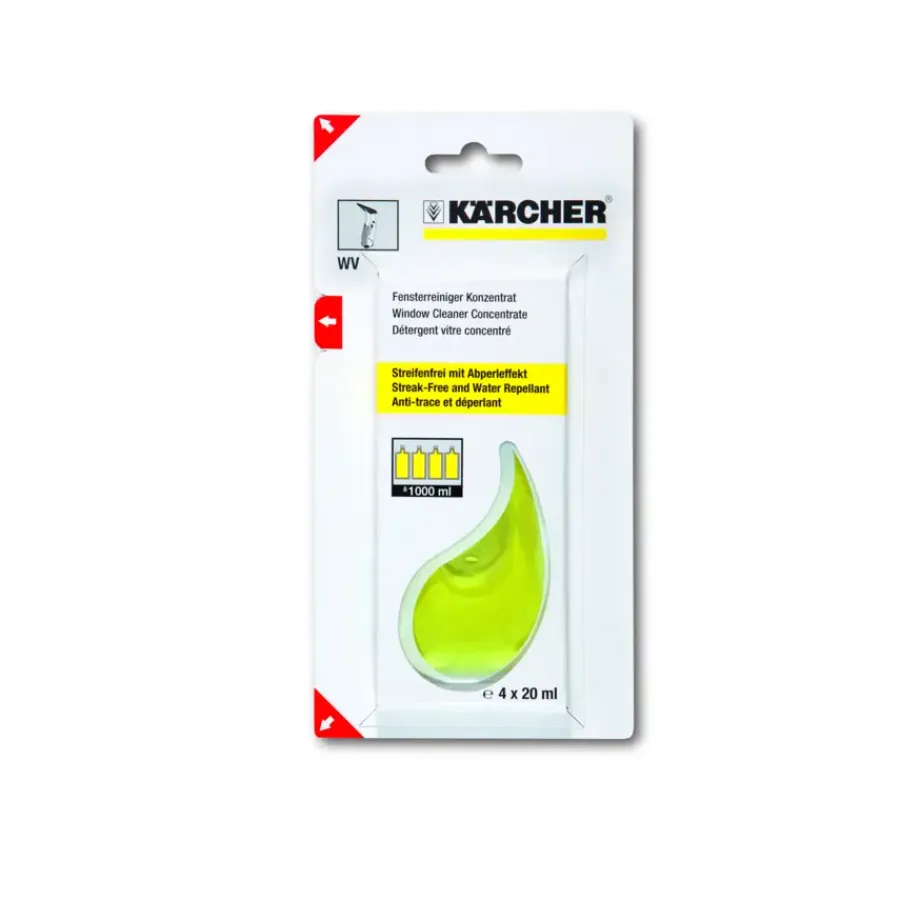 Overige Elektrisch Gereedschap Accessoires|Ruitenreinigers En Accessoires > Kärcher reinigingsmiddel concentraat Window Vac 20 ml 4 stuks