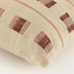 Kussen block beige - l35xb25xh10cm