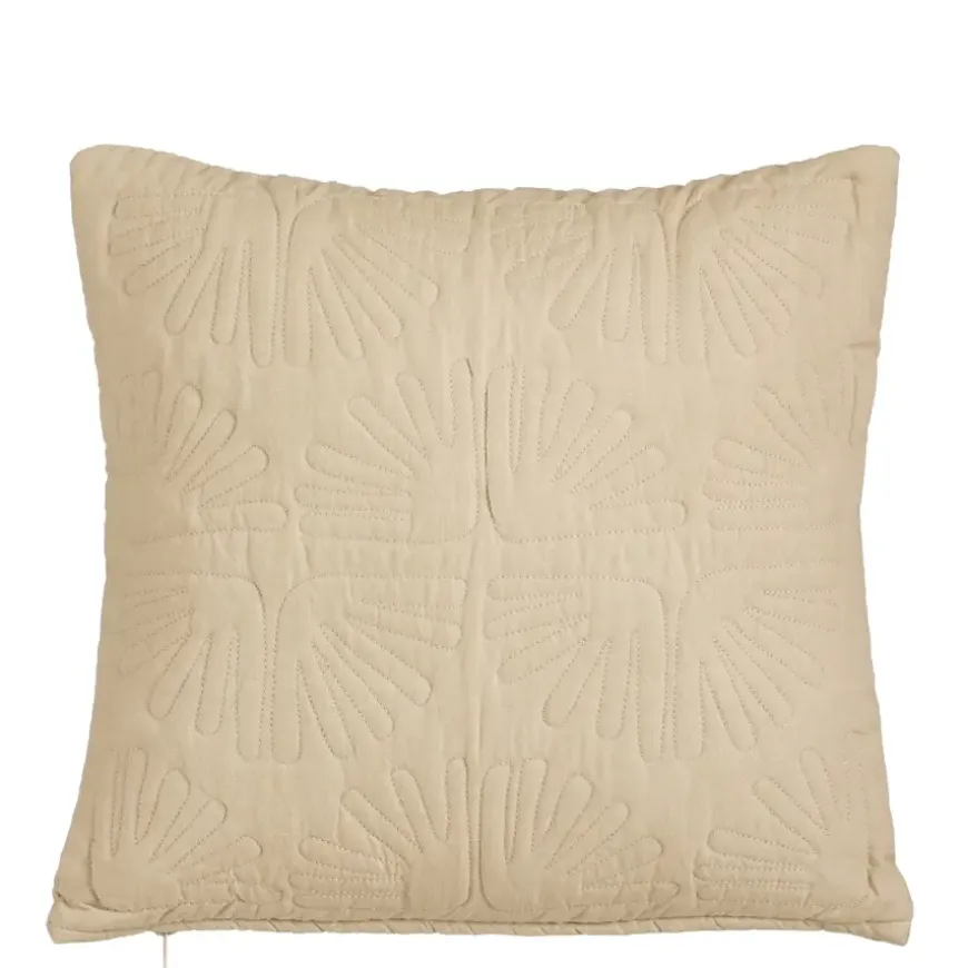Kussen bloem beige - l45xb45xh10cm