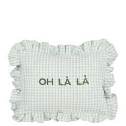Kussen Oh La La l.blauw - l35xb25xh10cm