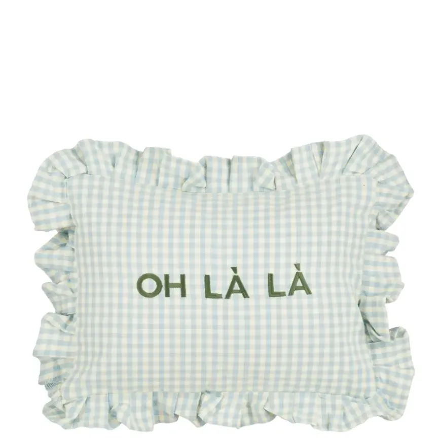 Kussen Oh La La l.blauw - l35xb25xh10cm