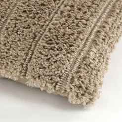 Kussen pluche streep beige 45 x 45 cm