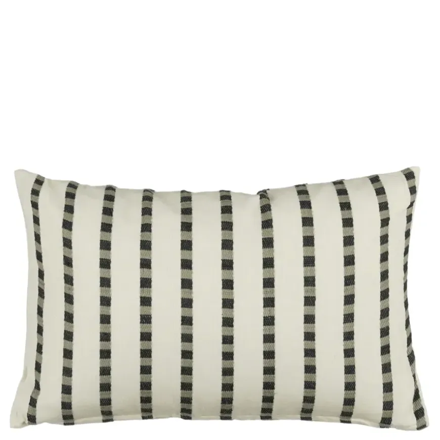 Kussen streep antraciet - l55xb35xh10cm