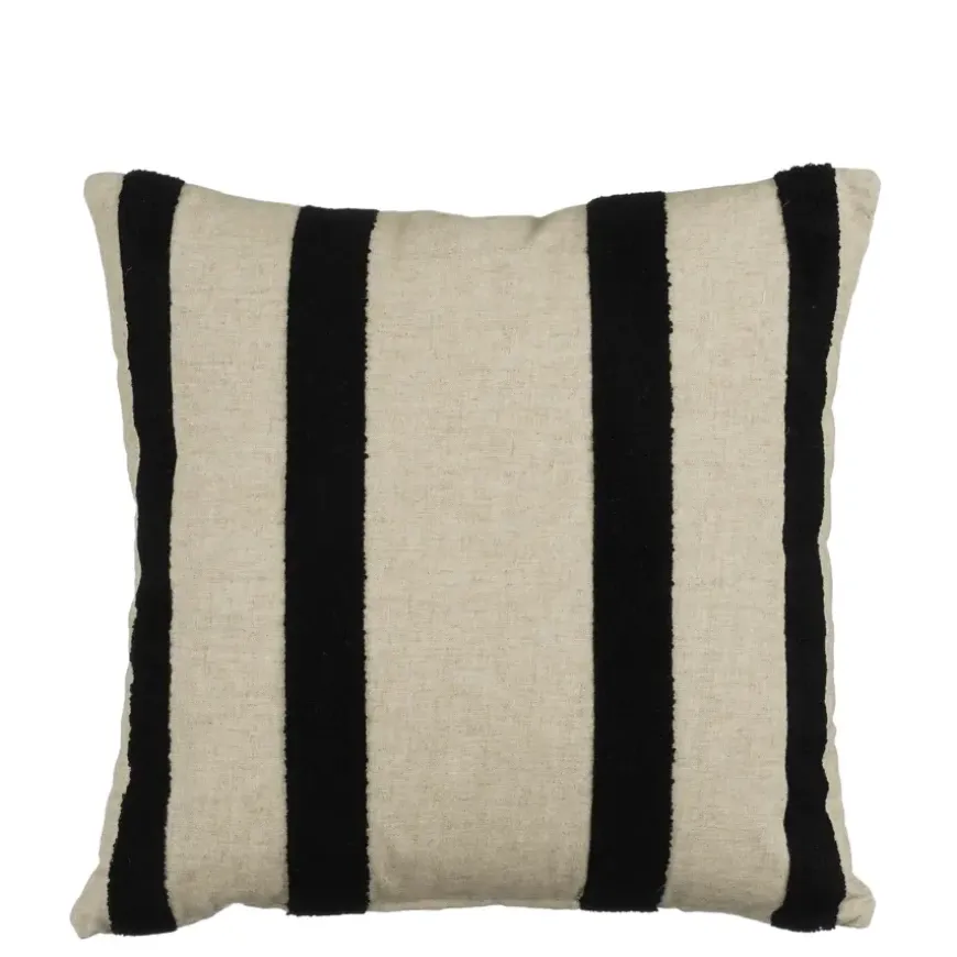 Kussen streep antraciet - l45xb45xh10cm