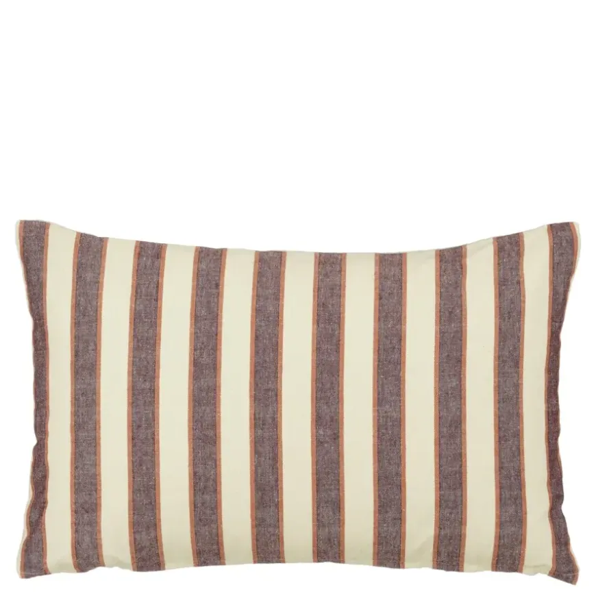 Kussen streep d.bruin - l55xb35xh10cm