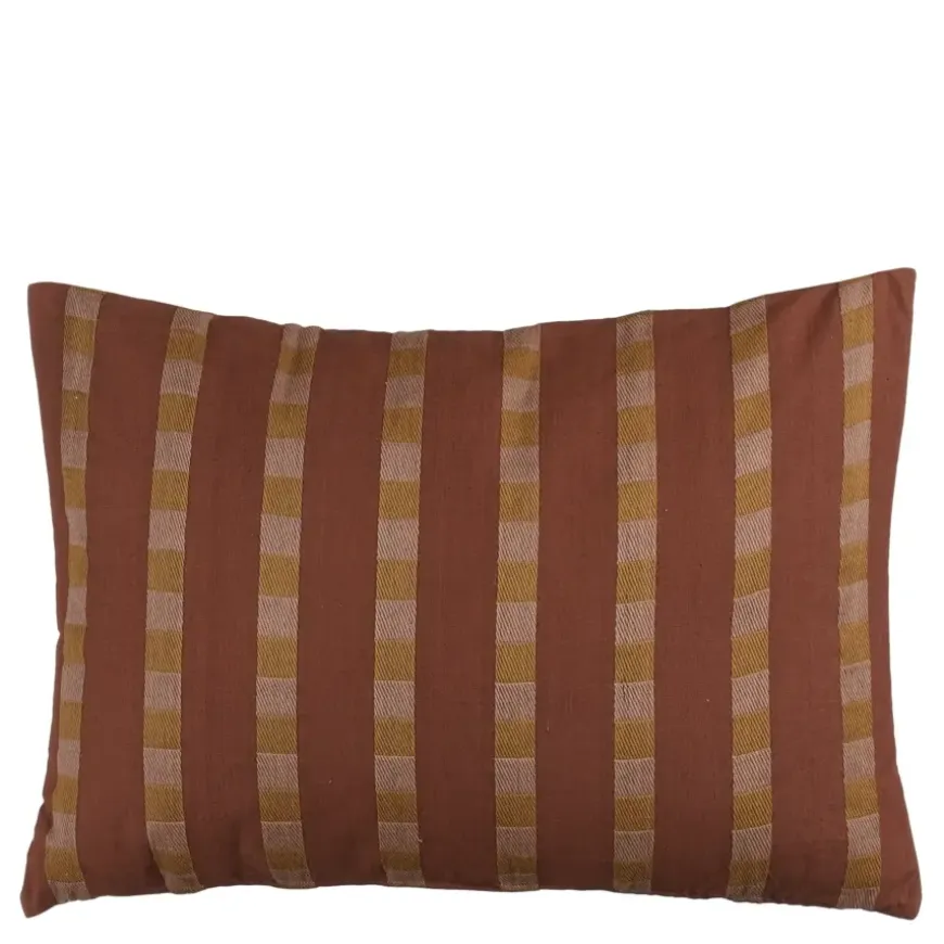 Kussen streep donker bruin - l70xb50xh10cm
