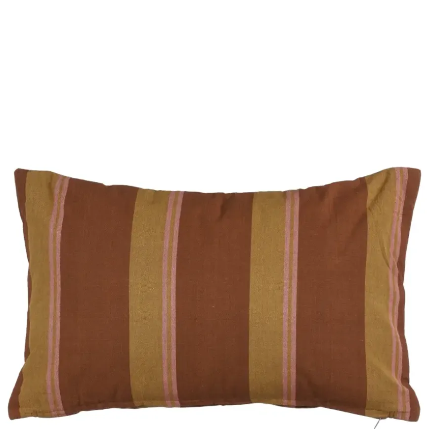 Kussen streep donker bruin - l55xb35xh10cm
