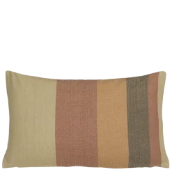 Kussen streep motief aardetinten 55 x 35 cm