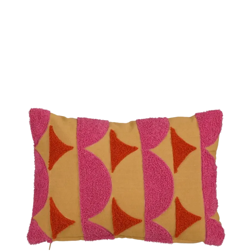Kussen tufted l.bruin - l35xb25xh10cm