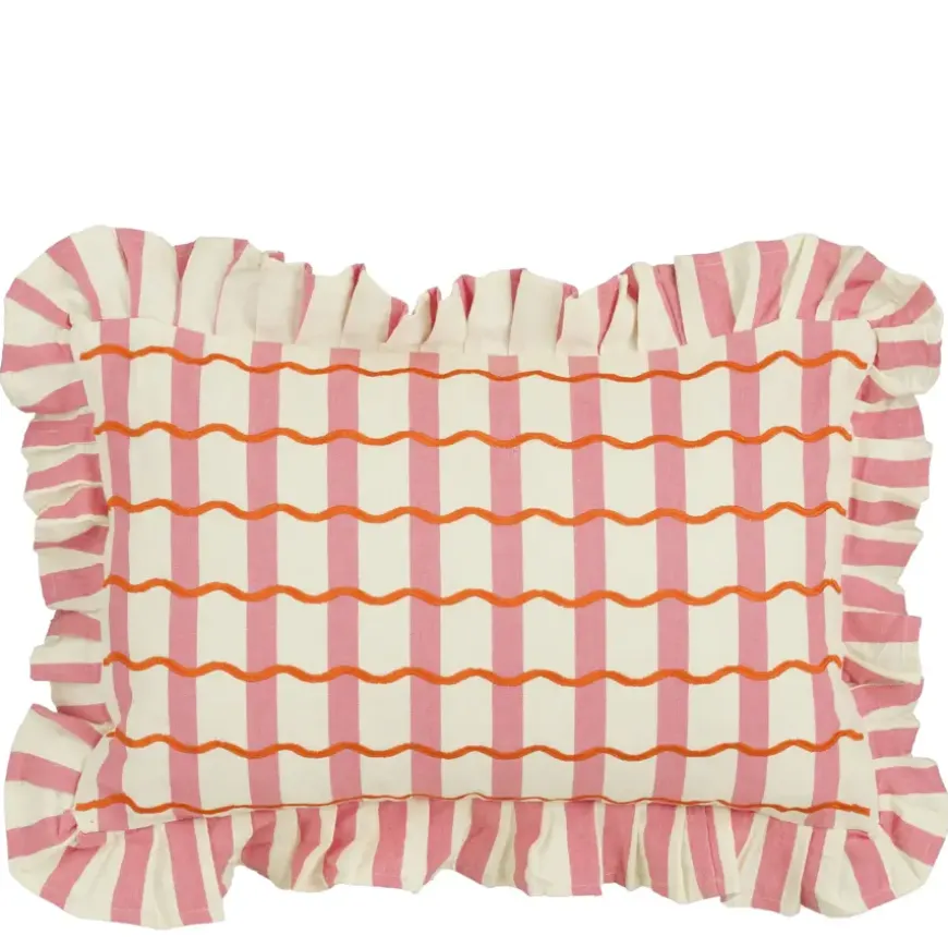 Kussen wave roze - l55xb35xh10cm