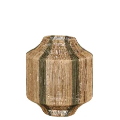 Lantaarn jute d.groen - h36xd30 cm