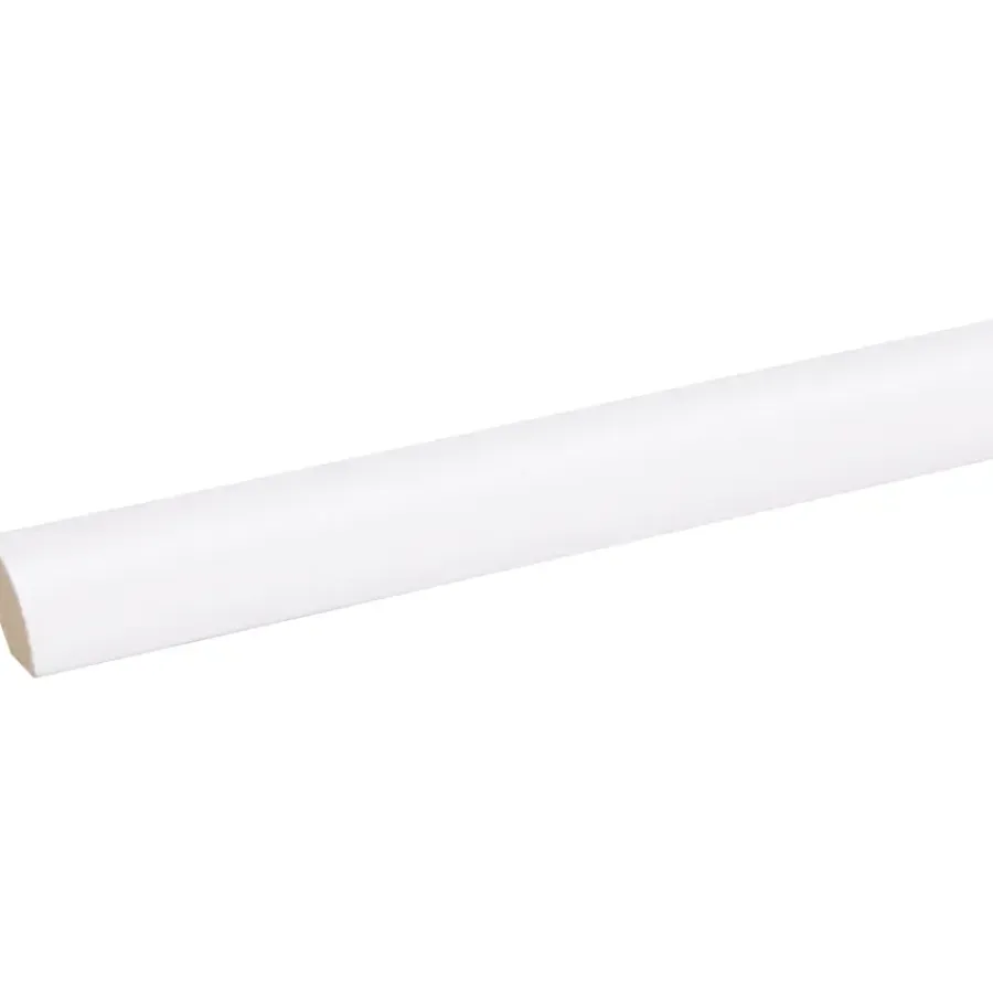 Houtenprofielen > Geen Lat kwartrond MDF wit fineer 16x16 mm lengte 260 cm