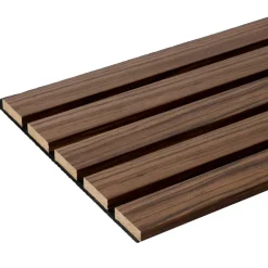 Akoestische Wandpanelen|Viltpanelen > Cando Green Lattenwand Decowall Acoustic Advanced walnoot 260x30cm, 2 stuks (1.56m2)