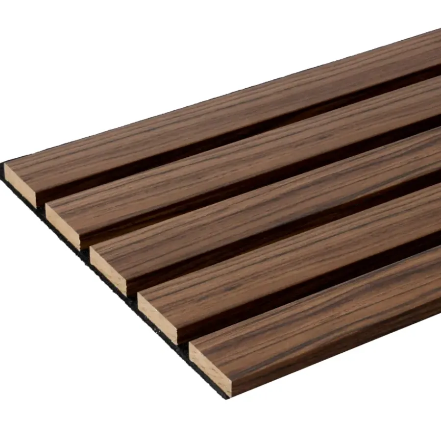 Akoestische Wandpanelen|Viltpanelen > Cando Green Lattenwand Decowall Acoustic Advanced walnoot 260x30cm, 2 stuks (1.56m2)