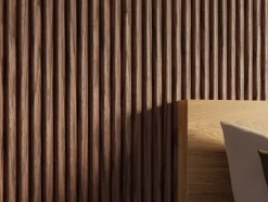 Akoestische Wandpanelen|Wand- & Plafondplaten > CanDo Lattenwand Decowall Acoustic Curve walnoot 260x30cm, 2 stuks (1.56m2)