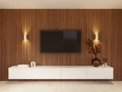 Akoestische Wandpanelen|Viltpanelen > CanDo Lattenwand Decowall Acoustic Blend ton sur ton walnoot 260x30cm, 2 stuks (1.56m²)