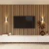 Akoestische Wandpanelen|Viltpanelen > CanDo Lattenwand Decowall Acoustic Blend brons eiken, combinatie van verschillende breedtes, 260x30cm, 2 stuks (1.56m2)
