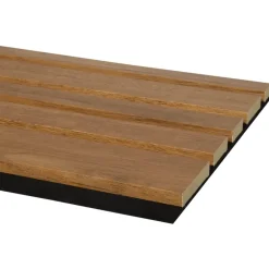 Akoestische Wandpanelen|Viltpanelen > CanDo Lattenwand Decowall Acoustic Blend brons eiken, combinatie van verschillende breedtes, 260x30cm, 2 stuks (1.56m2)