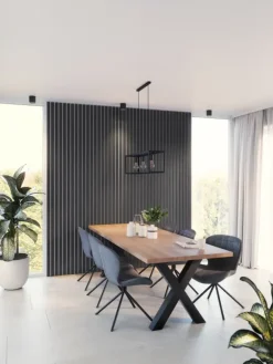 Akoestische Wandpanelen|Wandpanelen > Cando Green Lattenwand Decowall MDF grafiet eiken, lengte 260cm, 5 stuks