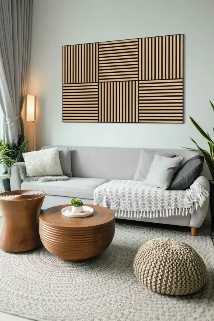 Akoestische Wandpanelen|Wandpanelen > Silentlines Lattenwand tegel 55,3x55,3 cm licht eiken, dikte 22 mm - 2 stuks (0,612m²)