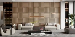 Akoestische Wandpanelen|Wandpanelen > Silentlines Lattenwand tegel 55,3x55,3 cm licht eiken, dikte 22 mm - 2 stuks (0,612m²)