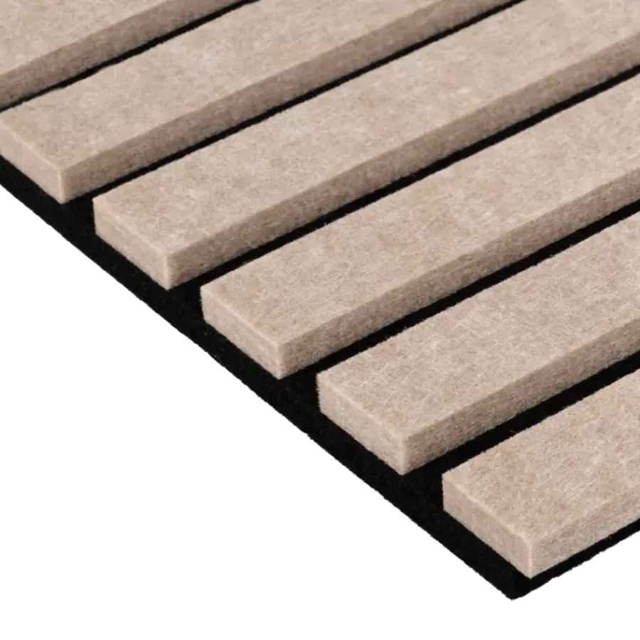 Akoestische Wandpanelen|Viltpanelen > Silentlines Lattenwand vilt op vilt licht bruin 260 x 52,5 cm dikte 9+9 mm 2.73m²