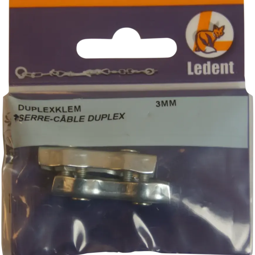 Ledent draadklem duplex 3 mm 2 stuks
