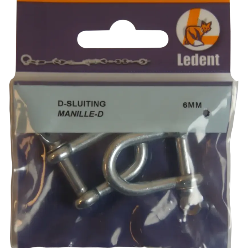 Ledent D-sluiting verzinkt 6 mm (2 stuks)