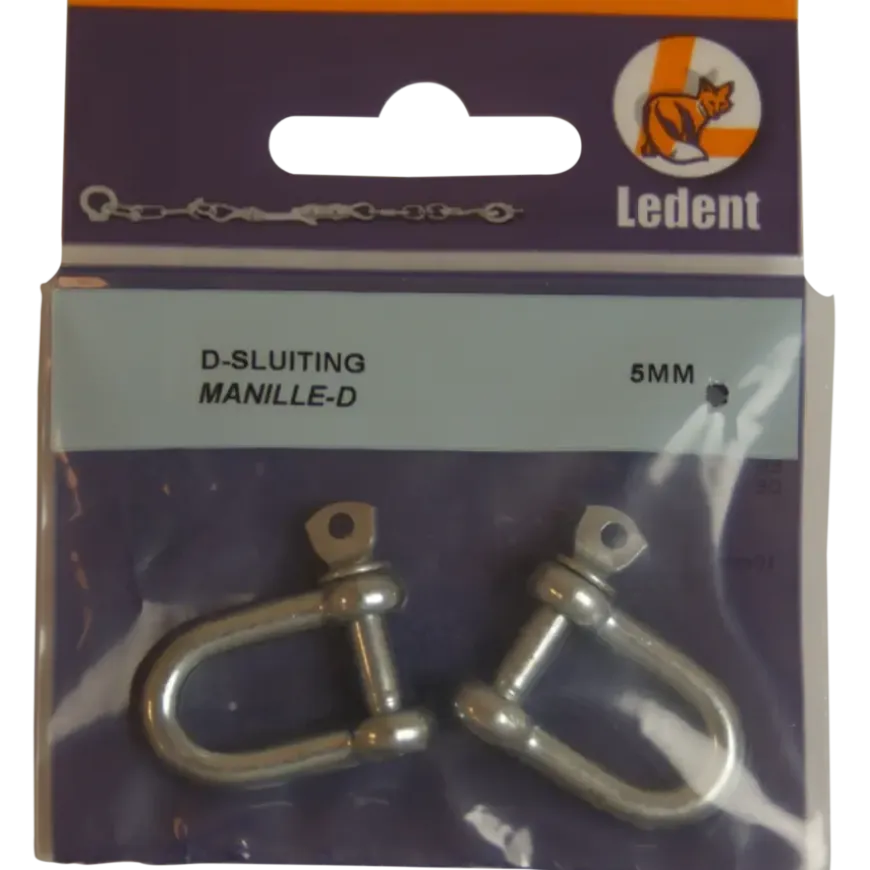 Ledent D-sluiting verzinkt 5 mm (2 stuks)