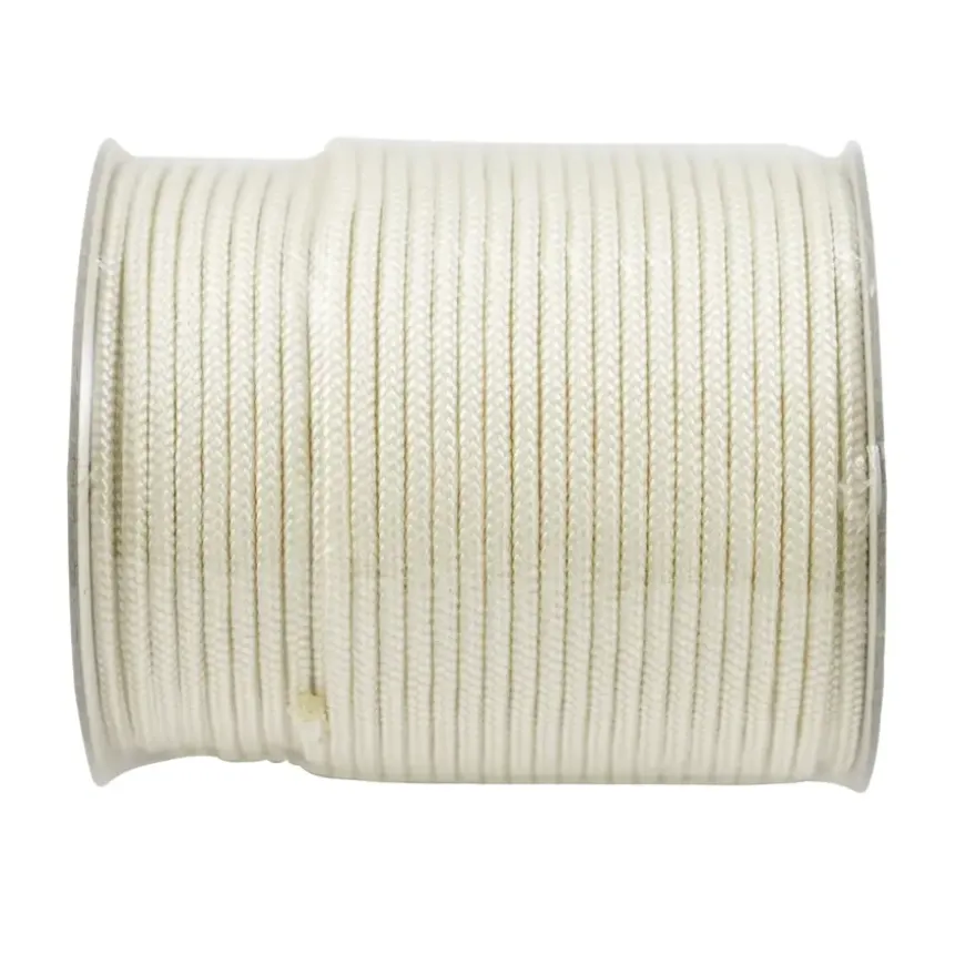 Ledent gevlochten touw wit nylon 4 mm 50 m