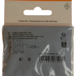 Ledent kabelklem tot Ø 3 mm rvs (4 stuks)