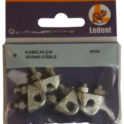 Ledent kabelklem tot Ø 5 mm verzinkt (2 stuks)