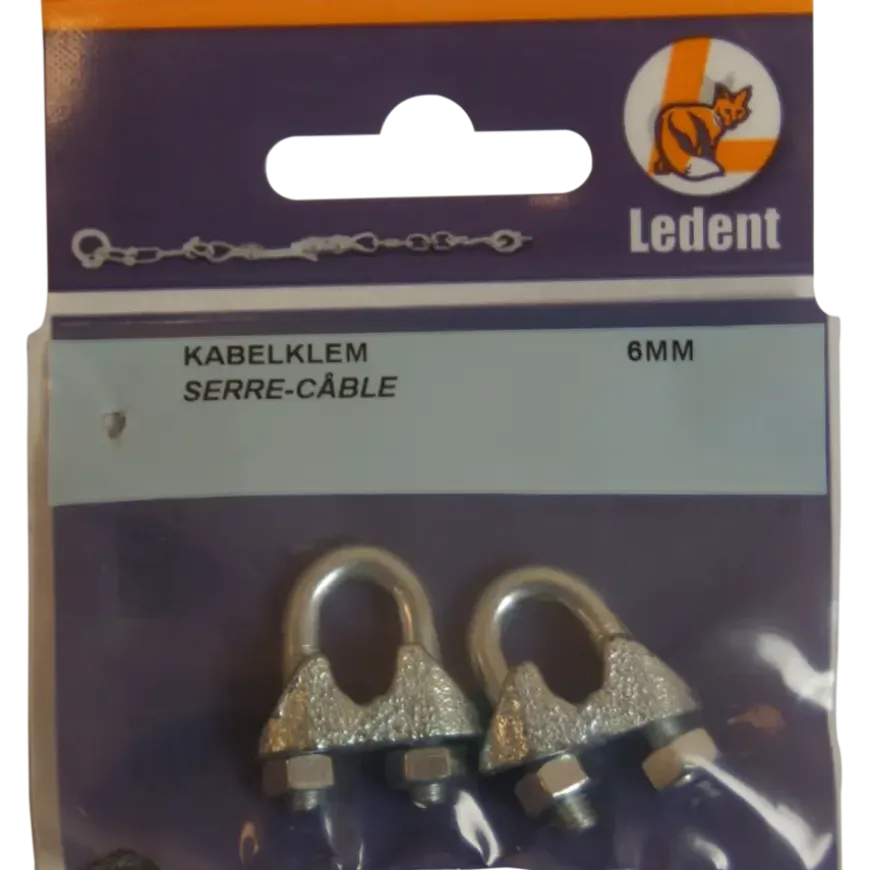 Ledent kabelklem tot Ø 6 mm verzinkt (2 stuks)