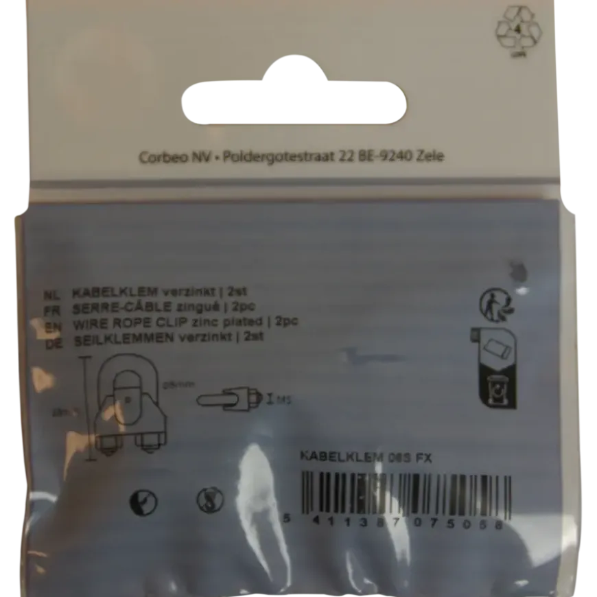 Ledent kabelklem tot Ø 6 mm verzinkt (2 stuks)