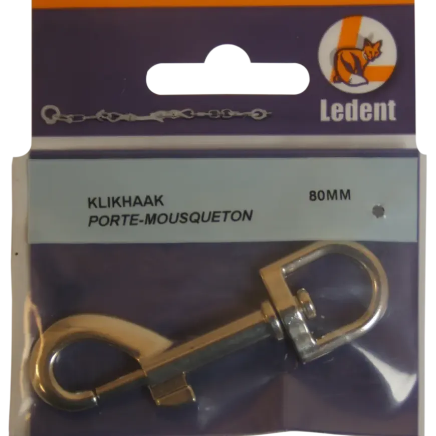 Ledent musketonhaak vernikkeld 80 mm