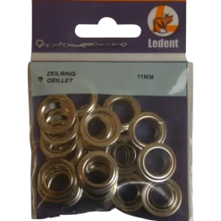 Ledent zeilringen messing 11 mm 20 stuks