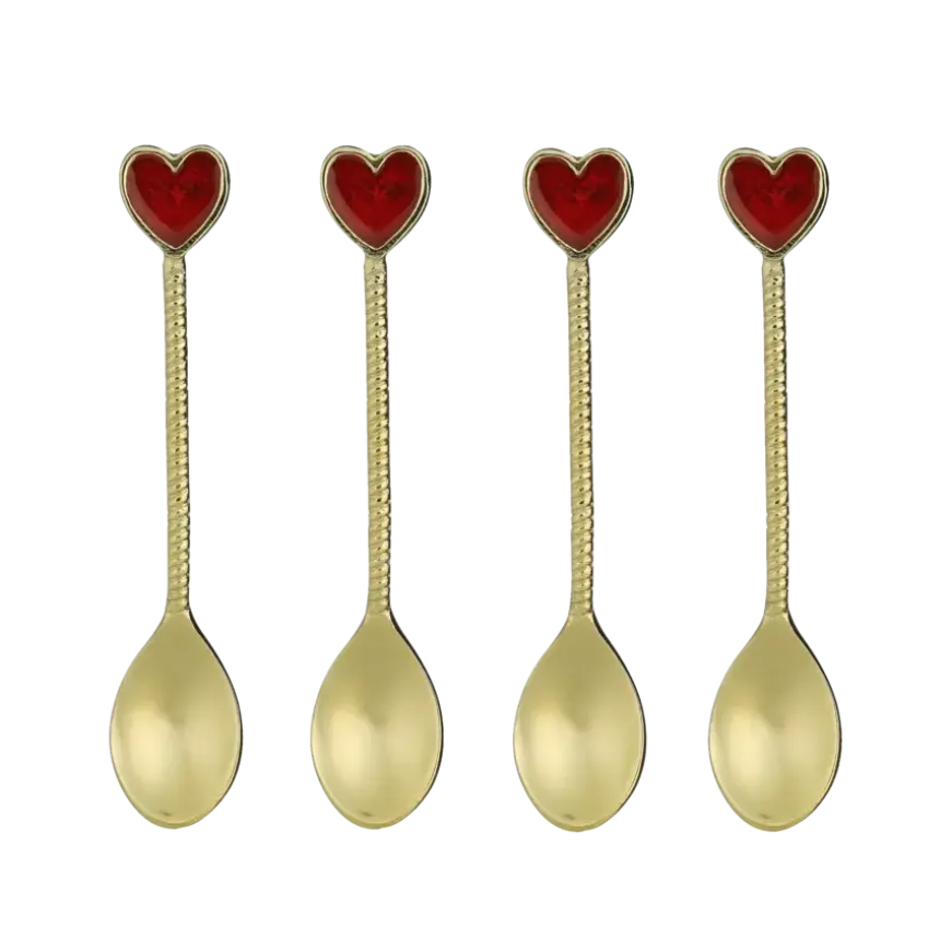 Lepel hart goud 4 stuks - l13xb2,5cm