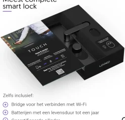 Elektronische Beveiliging|Schuiven & Grendels > LOQED Touch Edition Slim deurslot - zwart